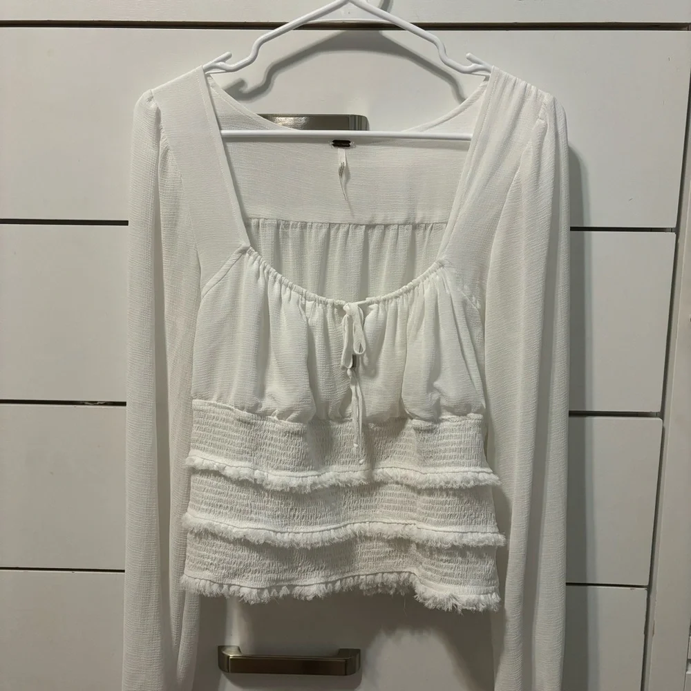 Free People Solid Lolita Blouse White